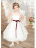 Ivory Lace Tulle Tea Length Flower Girl Dress